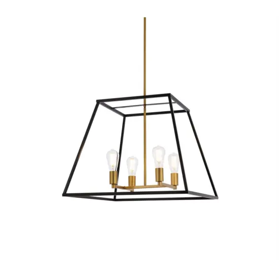 Declan 24 inch pendant in black and brass {3}