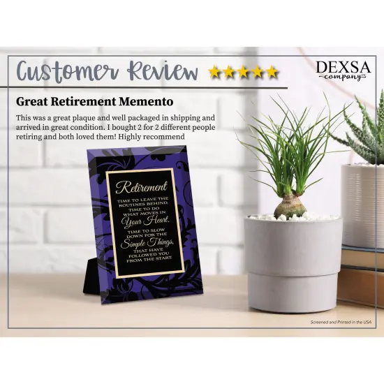 Dexsa Retirement Beveled Glass Plaque with Easel {2}