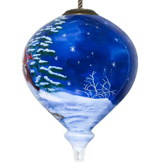 Heaven and Nature Sing Snowman Hand Painted Glass Hanging Ornament {2}