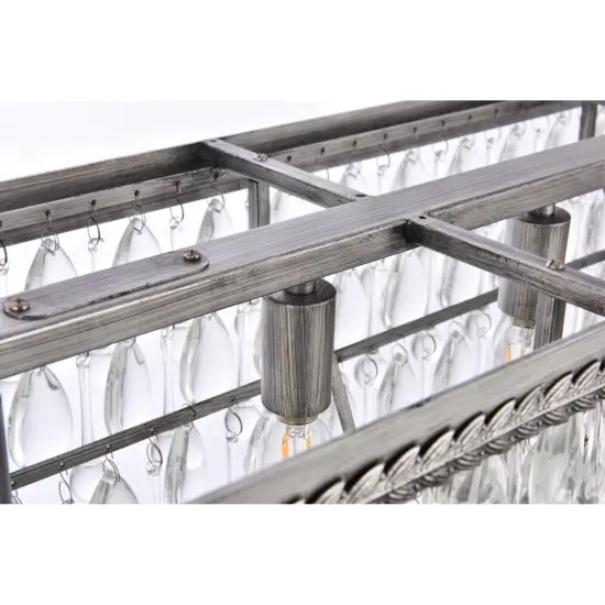 Nordic 40 inch rectangle pendant in antique silver {5}