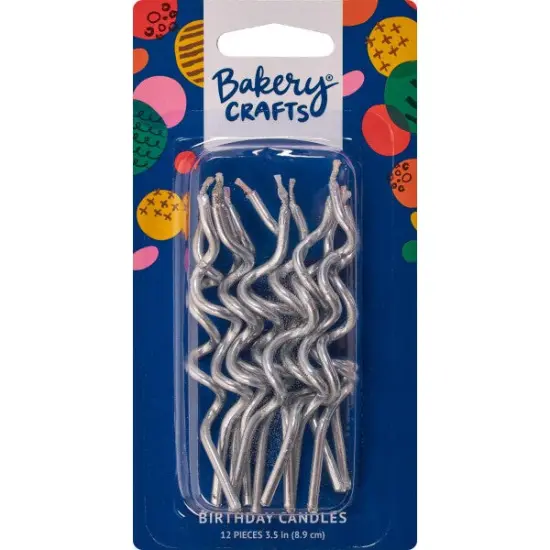 Twist Shaped Candles Silver {1}