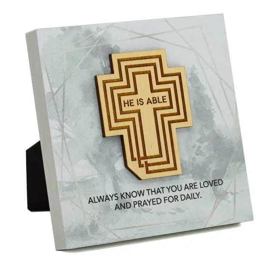Dexsa He Is Able Meadow Wood Plaque 6 inches x 6 inches {1}