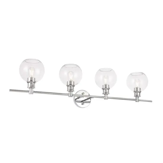 Collier 4 light Chrome and Clear glass Wall sconce {4}