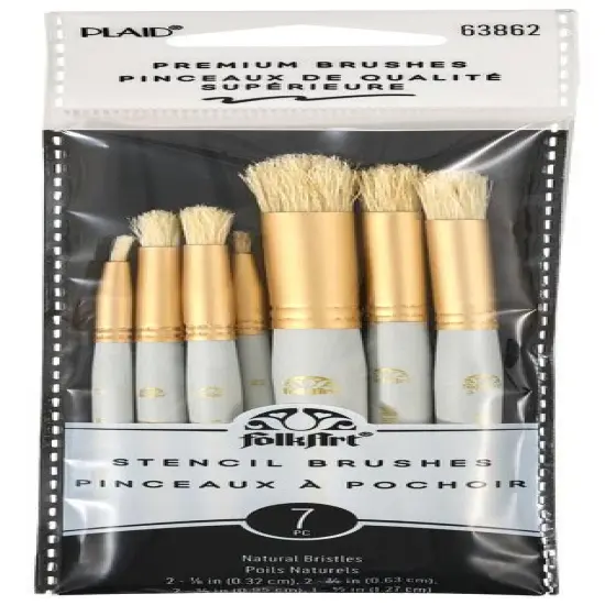 FolkArt Short Handle Stencil Brush Set 7/Pkg {1}