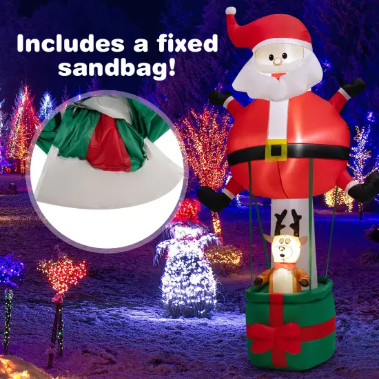 8 Feet Inflatable Santa Claus and Reindeer with Bright LED Lights {6}