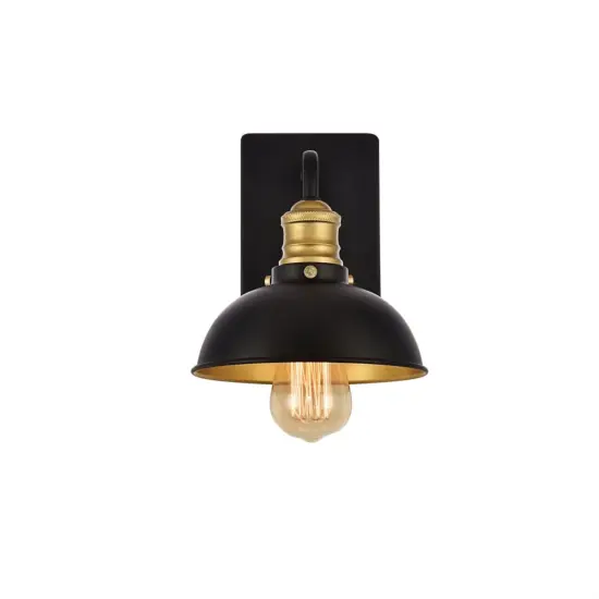Anders Collection Wall Sconce D7.1 H8.3 Lt:1 Black and Brass Finish {1}
