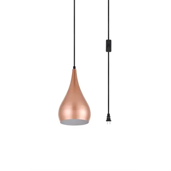 Nora 1 Light honey gold plug-in pendant {3}