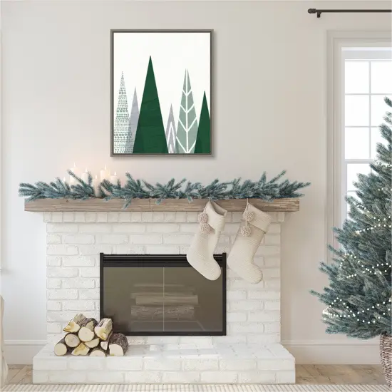 Geometric Forest II Green Gray by Michael Mullan Canvas Art Framed {6}