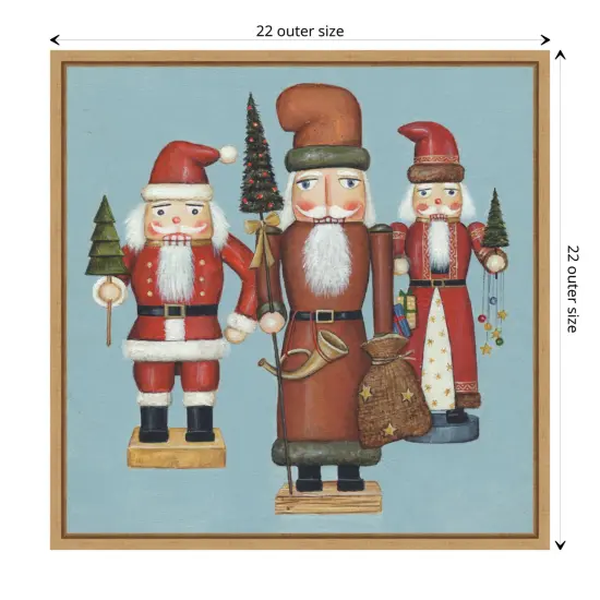 Santa Nutcrackers by David Carter Brown Canvas Art Framed {3}