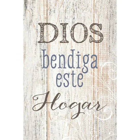Dexsa Dios Bendiga Este Hogar - God Bless this Home - Inspirational Saying in Spanish 6x9 Wood Plaque with Easel and Wall Hanger {1}