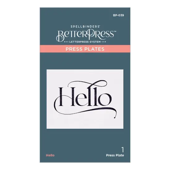 Spellbinders BetterPress Letterpress System Press Plates-Hello 1/Pkg {1}