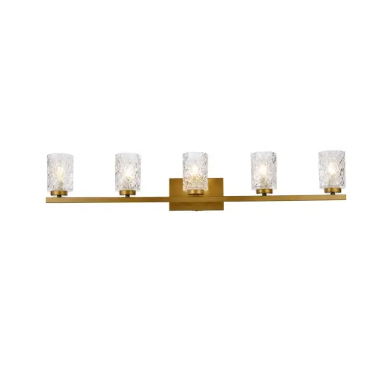 Cassie 5 lights bath sconce in brass with clear shade {1}