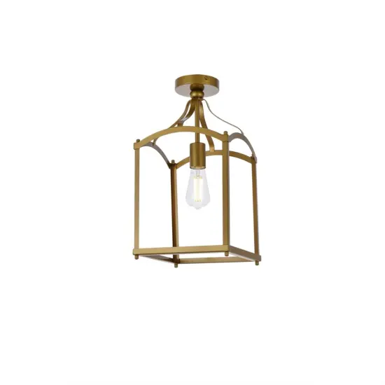 Janet 1 light flush mount in brass {3}