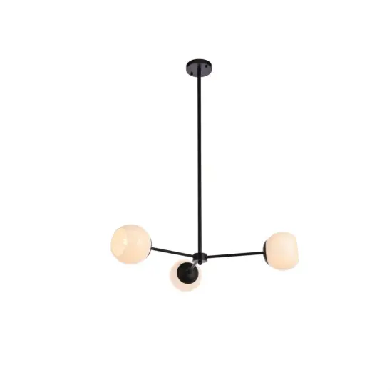 Briggs 32 inch pendant in black with white shade {1}