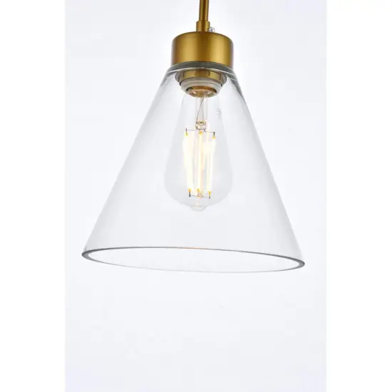 Mera 1 light brass pendant {6}