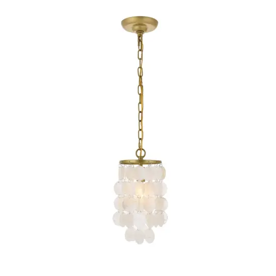 Selene 1 light Brass Pendant {4}