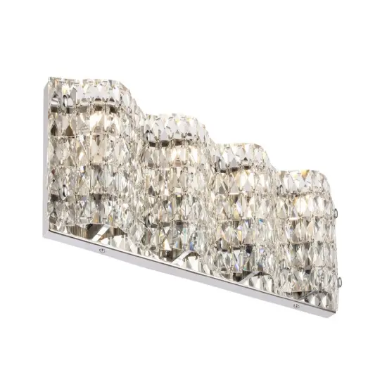 Ollie 4 light Chrome and Clear Crystals wall sconce {6}
