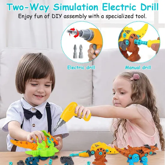 DIY Dinosaur Construction Building Block Assembly Toys with Electric Drill {6}