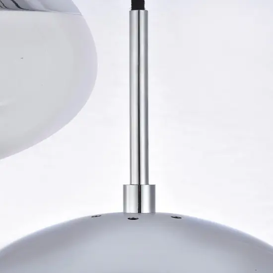 Eclipse 5 Lights Chrome Pendant With Frosted White Glass {4}