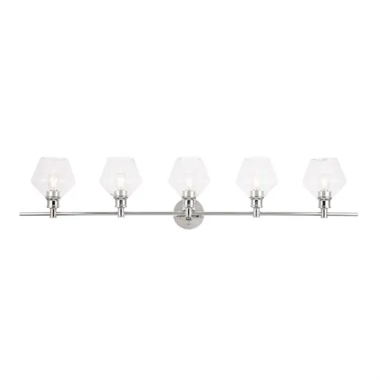 Gene 5 light Chrome and Clearglass Wall sconce {1}