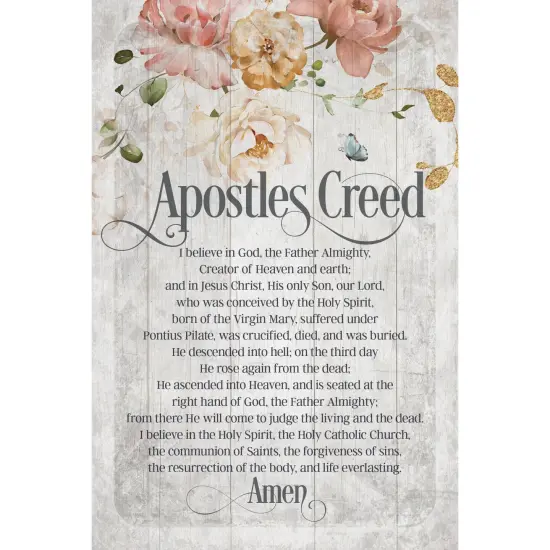 Dexsa Apostles Creed Symbols of Faith Inspirational Wood Plaque 6 inches x 9 inches {1}