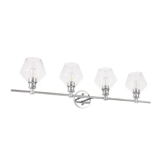 Gene 4 light Chrome and Clear glass Wall sconce {5}