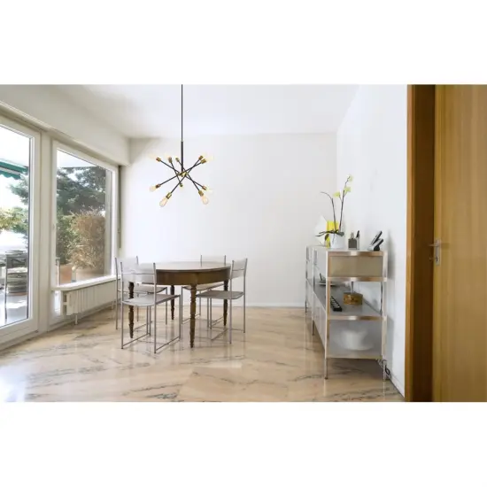 Axel Collection Chandelier D27.2 H32.5 Lt:10 Black and Brass Finish {2}