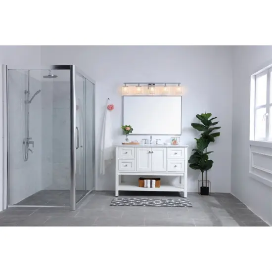 Phineas 5 light Chrome and Clear Crystals wall sconce {2}