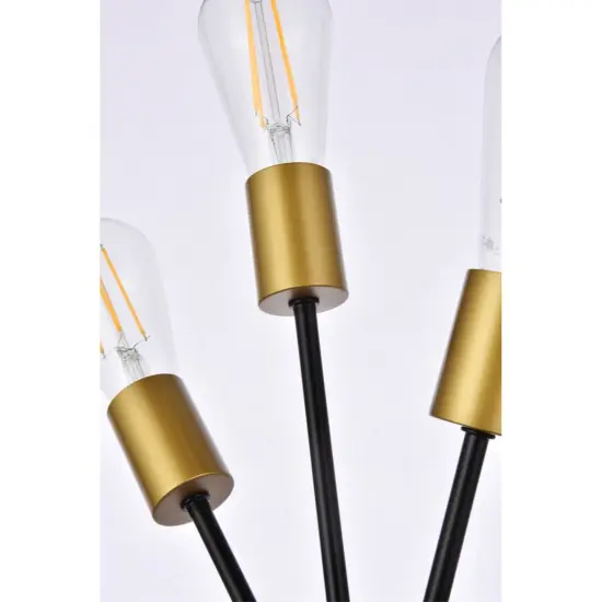 Lucca 11 inch bath sconce in black and brass {6}