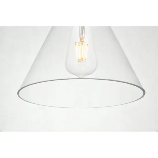 Destry 3 Lights Brass Pendant With Clear Glass {5}