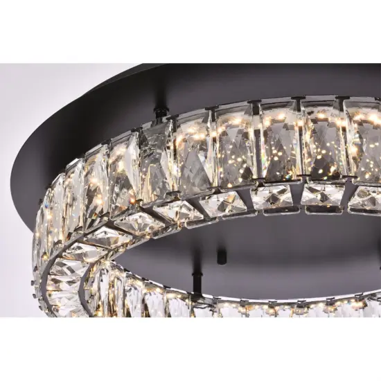 Monroe 22 inch LED Single flush mount in black {5}