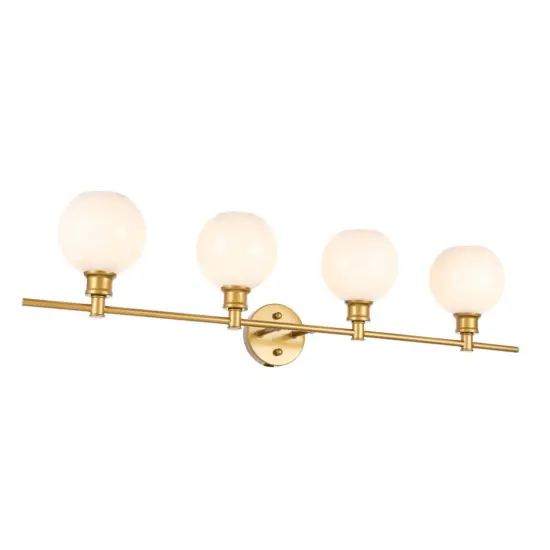 Collier 4 light Brass and Frosted white glass Wall sconce {4}