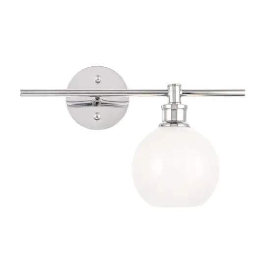 Collier 1 light Chrome and Frosted white glass right Wall sconce {3}