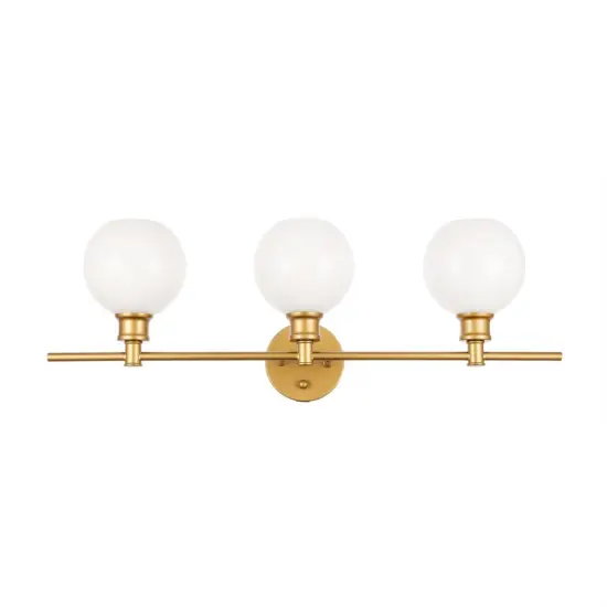 Collier 3 light Brass and Frosted white glass Wall sconce {3}
