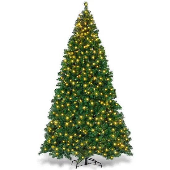 9 Feet Pre-Lit PVC Artificial Christmas Tree with 700 LED Lights and 2028 Branch Tips {5}