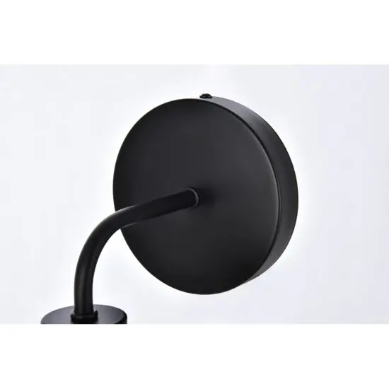 Hanson 1 light bath sconce in black with clear shade {6}