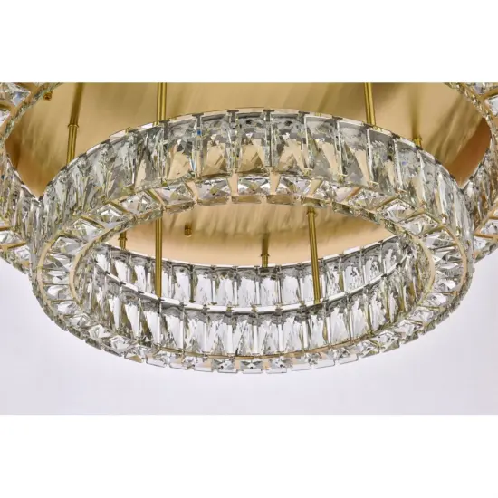 Monroe 30 inch LED double flush mount in gold {5}