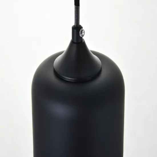 Ashwell 1 Light Black Pendant With Clear Glass {6}