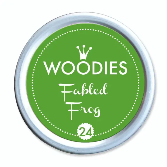 WOODIES Stamp Pad Ink Tin, Fabled Frog, Dye-based Ink, Vibrant Color, 1-1/2 round Tin {1}