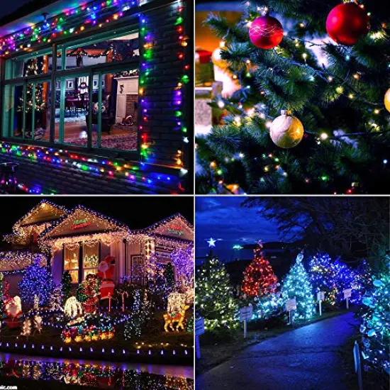 105ft 300 LED Christmas String Lights, End-to-End Plug 8 Modes Christmas Lights - UL Certified - Outdoor Indoor Fairy Lights Christmas Tree, Patio, Garden, Party, Wedding, Holiday (Multicolor) {1}