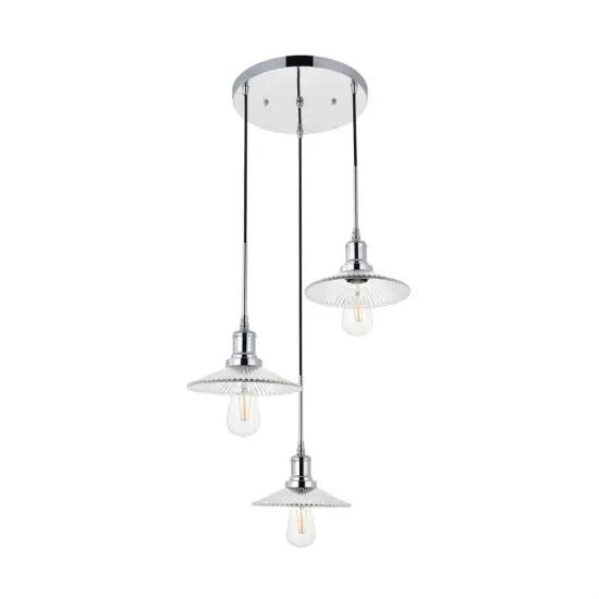 Waltz 3 light chrome Pendant {5}