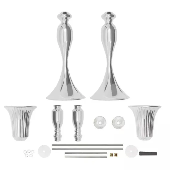 10 Pcs Silver Vase for Wedding Centerpieces, Metal Flower Trumpet Vase 74cm Tall {3}