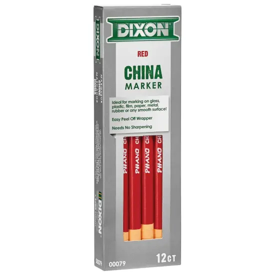 Phano China Markers, Red, 12 Per Pack, 2 Packs {2}