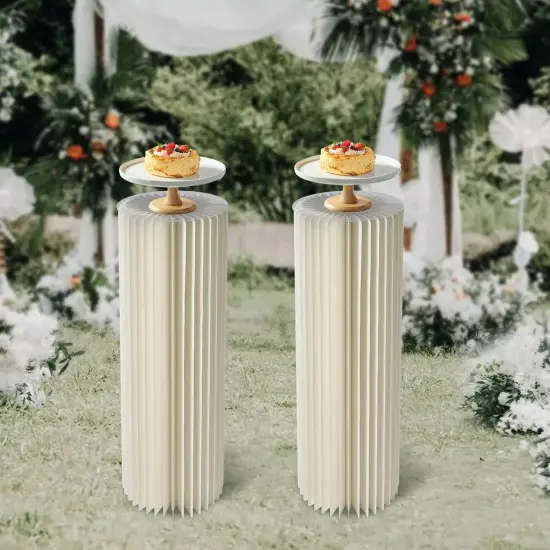 Cardboard Flowers Stand Foldable Columns Display Rack Weddings Centerpiece {2}