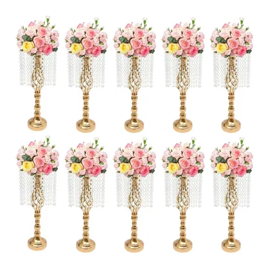 10Pcs 49cm Tall Crystal Flower Stand Centerpieces Vase Wedding Party Decor {1}