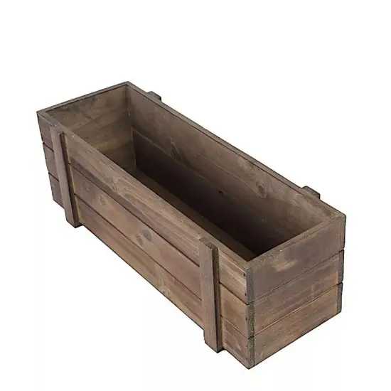 DARK BROWN 18x6" Wood Rectangular Box Planter Holders Wedding Centerpieces {1}