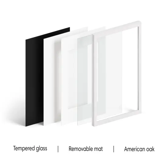 Haus and Hues Oak Wood Picture Frames Matted with Real Glass White {2}