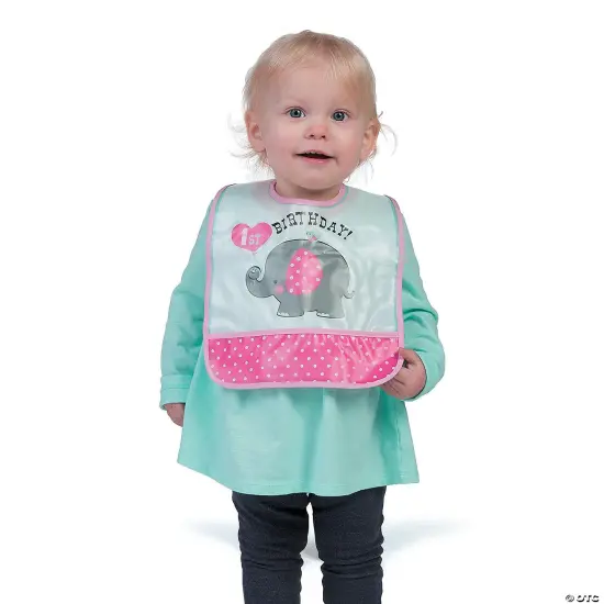 Pink Elephant Birthday Bib {3}