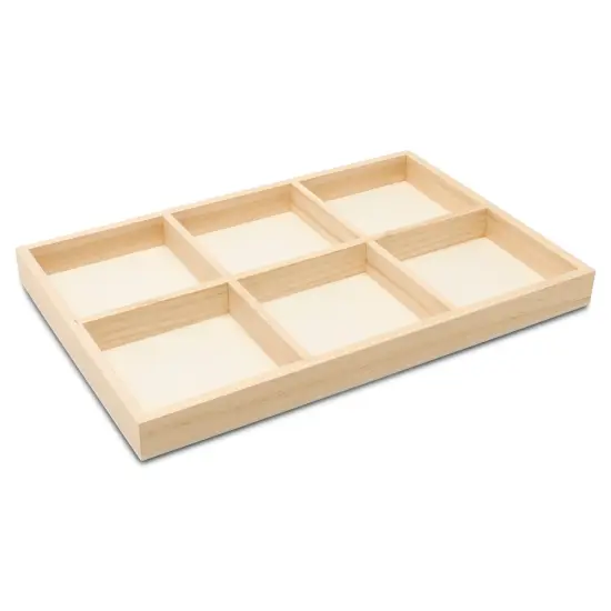 DIY Rectangle Wooden Divided Serving Tray, 12 x 8", 6 Sections for Party | Woodpeckers {2}