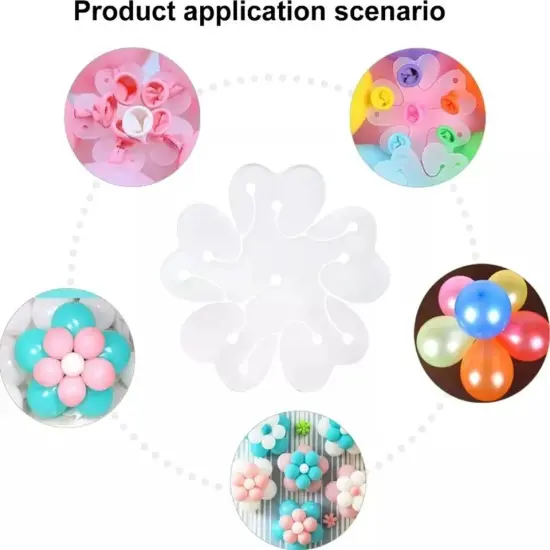 50-Pack Flower Shape Balloon Clips for Weddings & Parties, Portable Holder Decor {3}